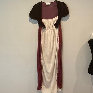 Cream and Burgundy Princess Dress